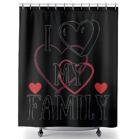 I love my family Shower Curtains