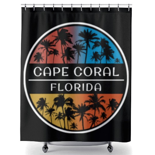 Cape Coral Florida Stylish Vacation Souvenir Palm Shower Curtains