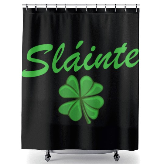 Slainte Shamrock Cheers Salute St. Patrick's Day Shower Curtains