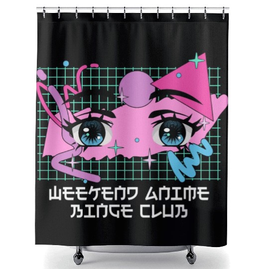 Weekend Anime Binge Club Kawaii Japanese Cute Japa Shower Curtains