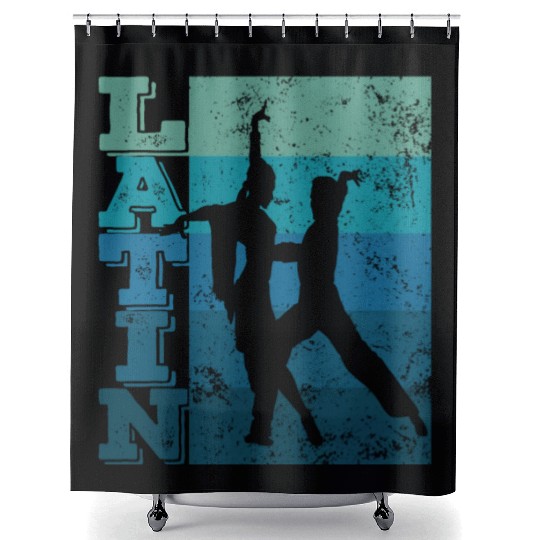 Latin Dance Couple Retro Dancer Shower Curtains