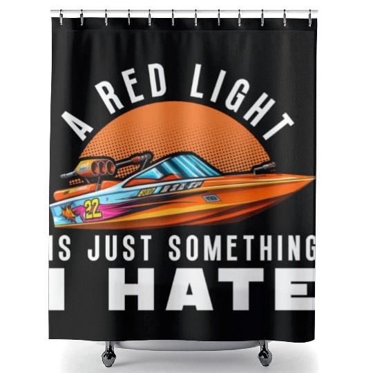 Drag Boat Racing Racer Speed Boat Driver Shower Curtains