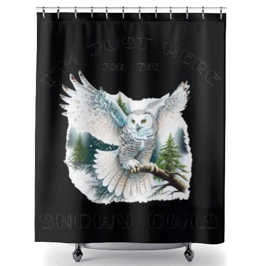 I'm Just Here for the Snow Owls - Birdwatching Shower Curtains