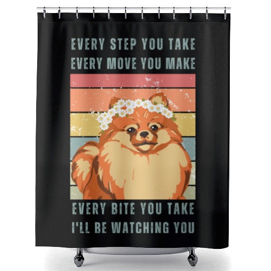 Every Bite You Take - Pomeranian Shower Curtains