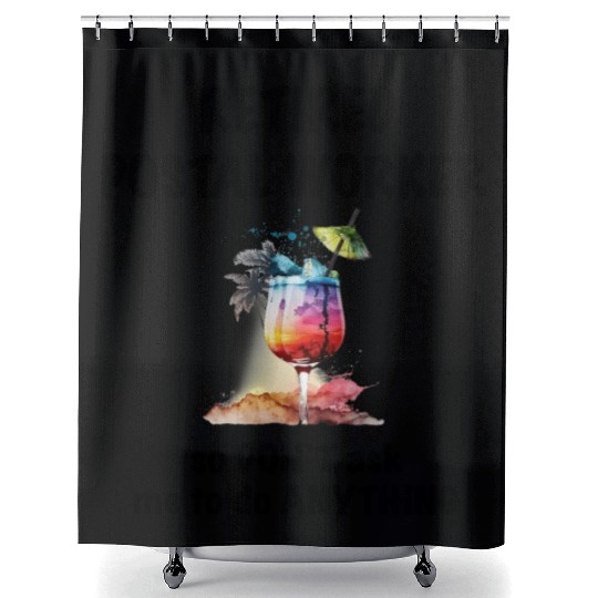 Retired Postal Worker Vacation Tropical Cocktail Shower Curtains