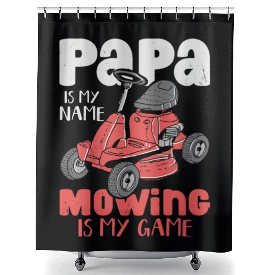 Lawn Mowing Dad Gardener Landscapes Garden Shower Curtains