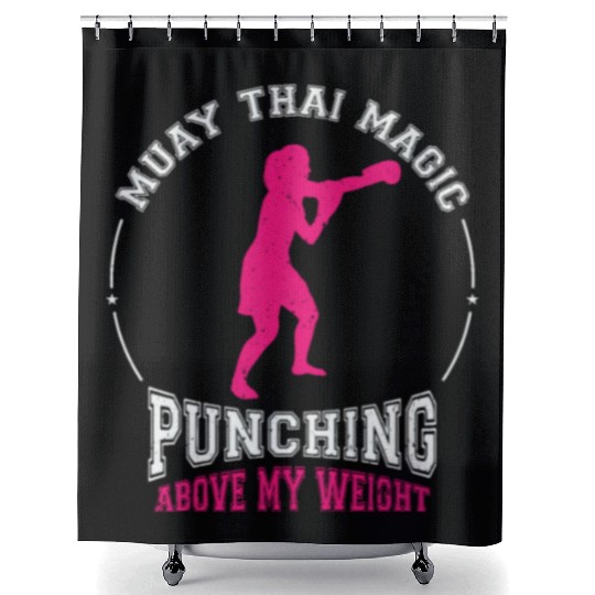 International Women's Day Muay Thai Girl Power Shower Curtains