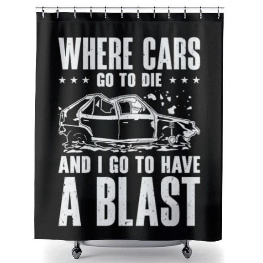 Demolition Derby Car Demo Driver Shower Curtains