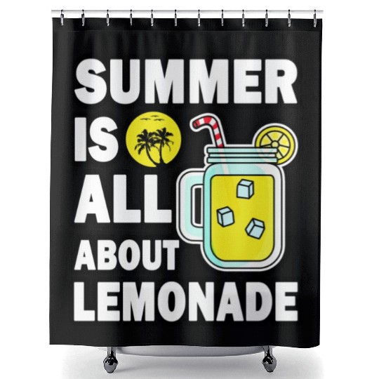 Lemonade Lover Summer Quote Shower Curtains