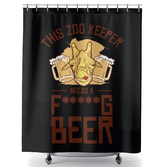 Zookeeper Drinking Beer Zookeeping Beer Lover Shower Curtains