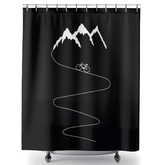 Mountains Gravel Bike Cyclist Biking Biker Shower Curtains