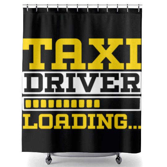Taxi Driver Loading Taxicab Cab Driver Cabbie Shower Curtains