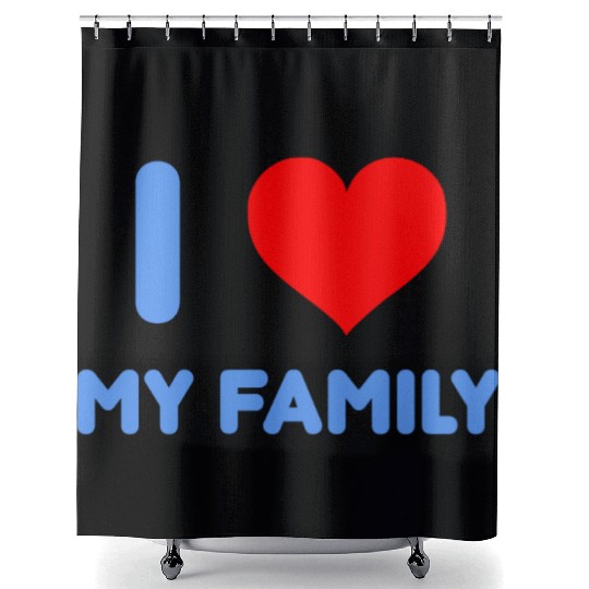 I Love My Family Shower Curtains