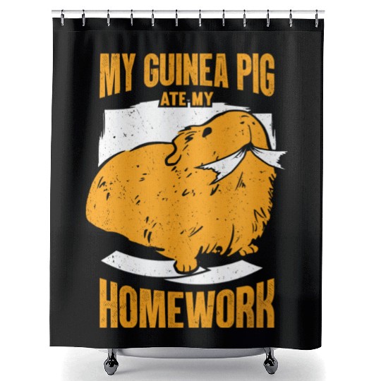 My Guinea Pig Ate My Homework Animal Lover Shower Curtains