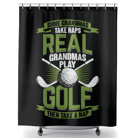 Funny Golf Golfing Grandma Grandmother Gift Shower Curtains