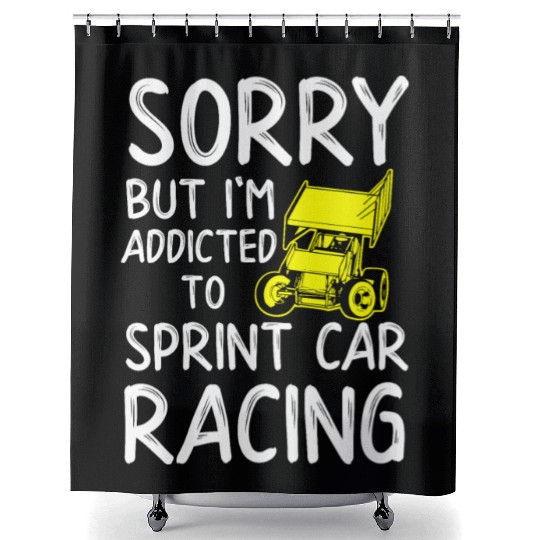 Sprint Car Racing, sprint car, dirt track racers Shower Curtains