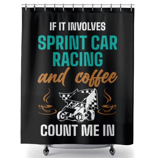 Sprint Car Racing, sprint car, dirt track racers Shower Curtains