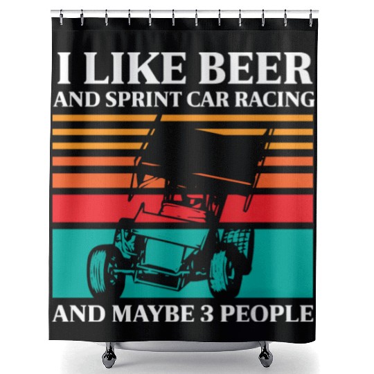 Sprint Car Racing, sprint car, dirt track racers Shower Curtains