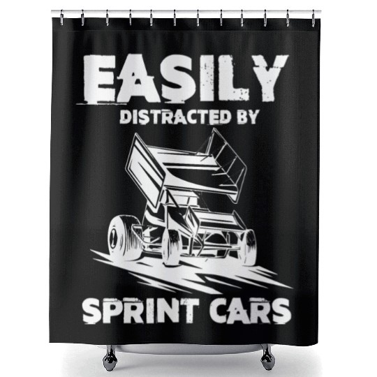 Sprint Car Racing, sprint car, dirt track racers Shower Curtains