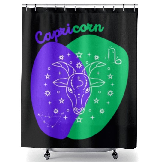 Cosmic Climb A Minimalist Capricorn Design Shower Curtains
