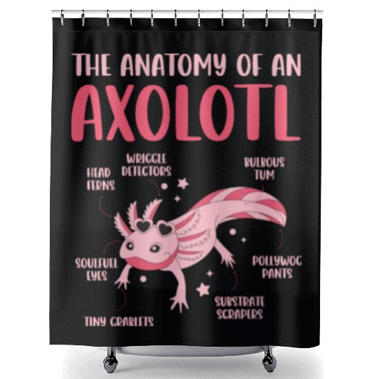 Anatomy Of an Axolotl Sweet Axolotl Explanation Shower Curtains