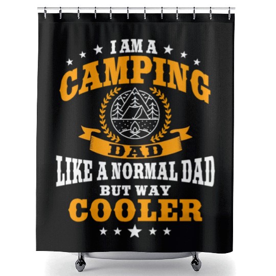 Funny Camping Dad Saying Summer Camp For Men Shower Curtains
