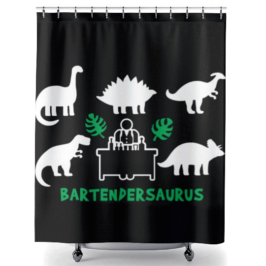 Bartender Saurus Dinosaurs Shower Curtains