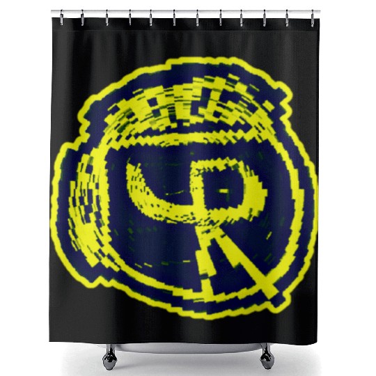Navy & Yellow Logo "El Conure" Shower Curtains