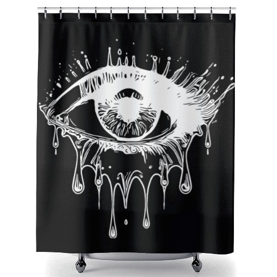 Crying Eye Realistic Tattoo Style Shower Curtains