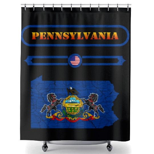 PENNSYLVANIA, MAP OF PENNSYLVANIA. SAMER BRASIL Shower Curtains