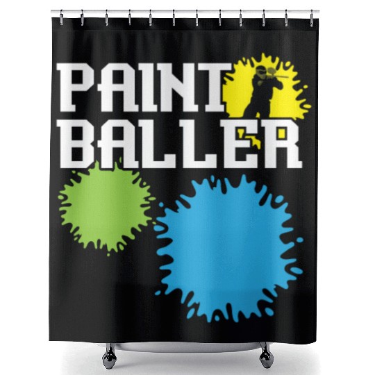 Paintball Paint Gun Paintball Player Paintballer Shower Curtains