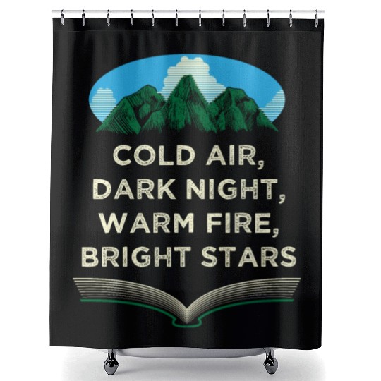 Warm Fire Bright Stars Camping Wildlife Camper Out Shower Curtains