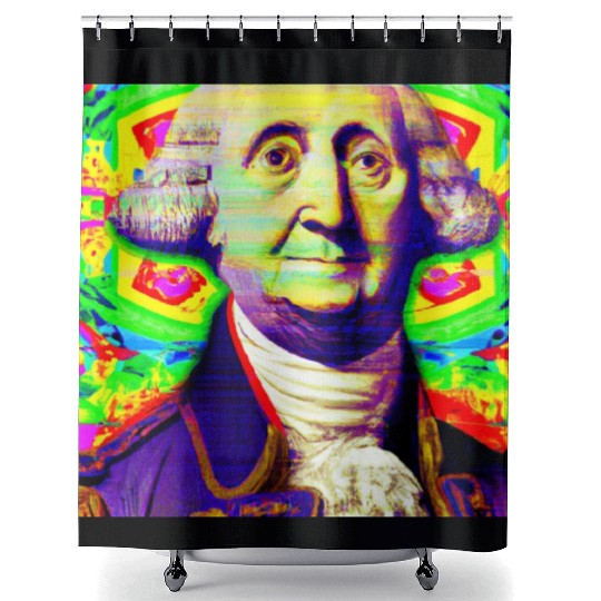 Trippy George Washington Shower Curtains