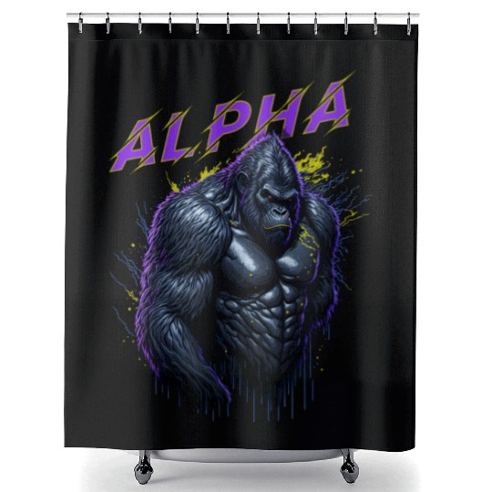 Alpha male Gorilla Shower Curtains