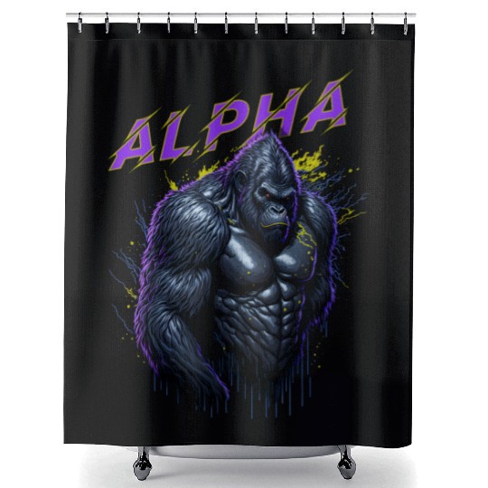 Alpha male Gorilla Shower Curtains