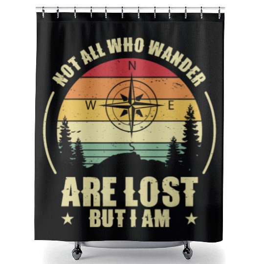 Hiking Camping Mountain Hiker Shower Curtains