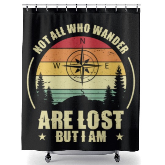 Hiking Camping Mountain Hiker Shower Curtains