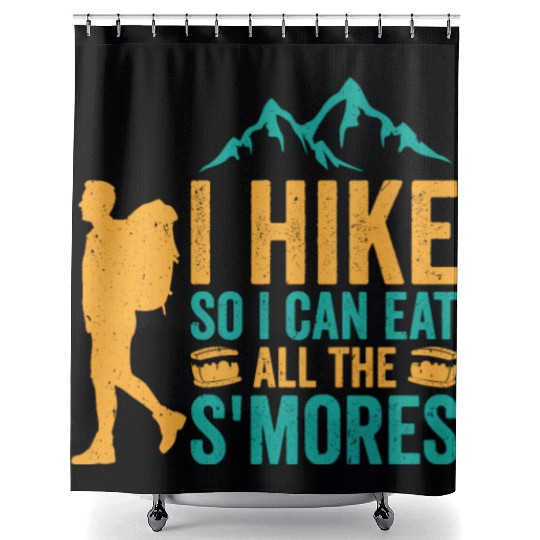 Hiking Camping Mountain Hiker Shower Curtains