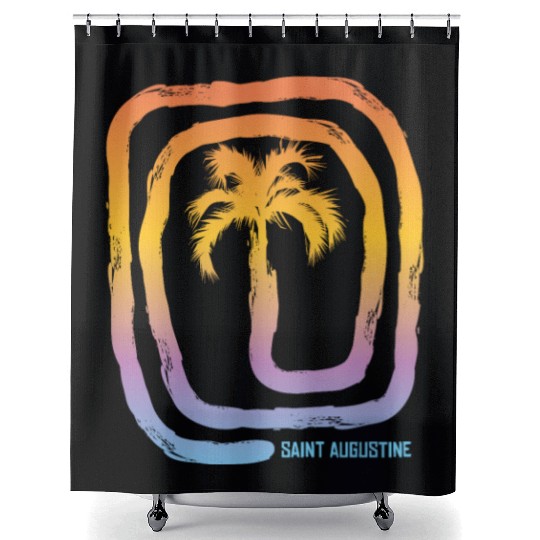 Cool Saint Augustine Florida Palm Tree Souvenir Shower Curtains