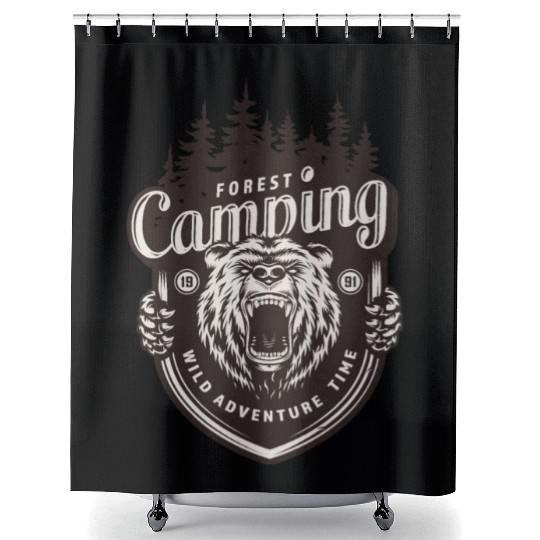 FOREST CAMPING WILD ADVENTURE TIME Shower Curtains