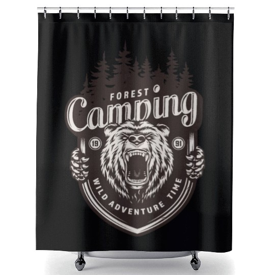FOREST CAMPING WILD ADVENTURE TIME Shower Curtains