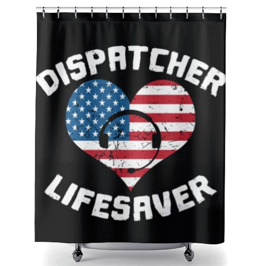 Dispatcher Us Flag Shower Curtains