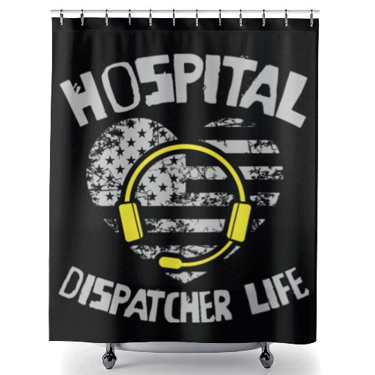 Dispatcher Us Flag Shower Curtains