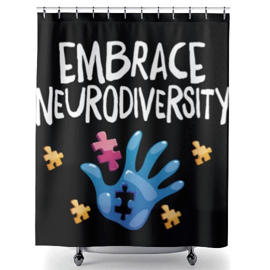 embrace neurodiversity - Embrace ADHD Autism ASD Shower Curtains