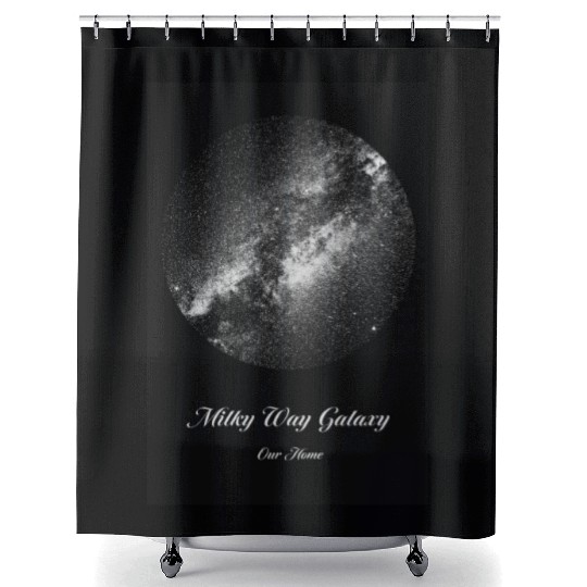 Milky Way galaxy. Our home. Dark theme. Shower Curtains