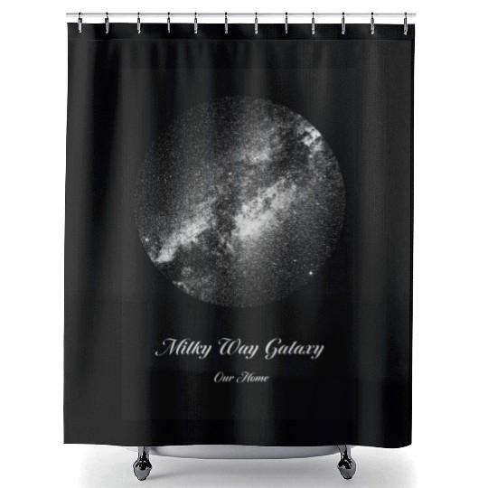 Milky Way galaxy. Our home. Dark theme. Shower Curtains