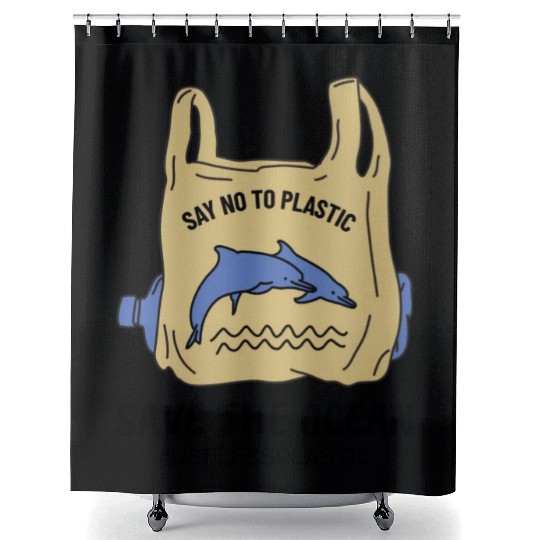 Save The Ocean Dolphins Save The Earth Environment Shower Curtains