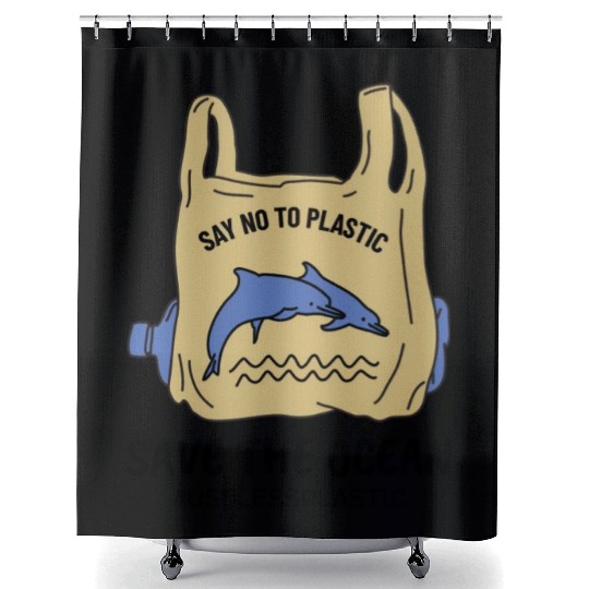 Save The Ocean Dolphins Save The Earth Environment Shower Curtains
