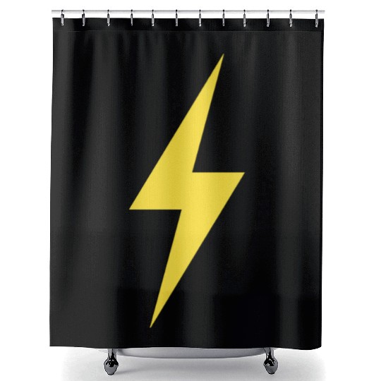 LIGHTNING BOLT ICON yellow Shower Curtains