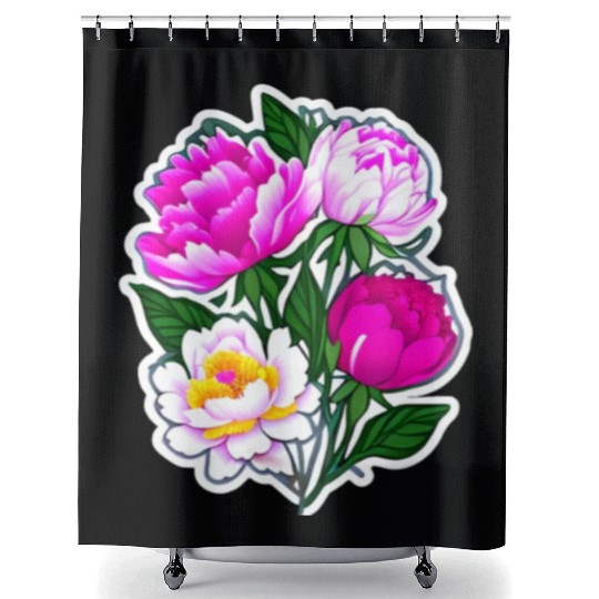 Peony Flower Art Shower Curtains